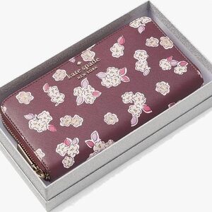 Kate Spade New York Tinsel Boxed Large Continental Wallet Deep Berry Multi